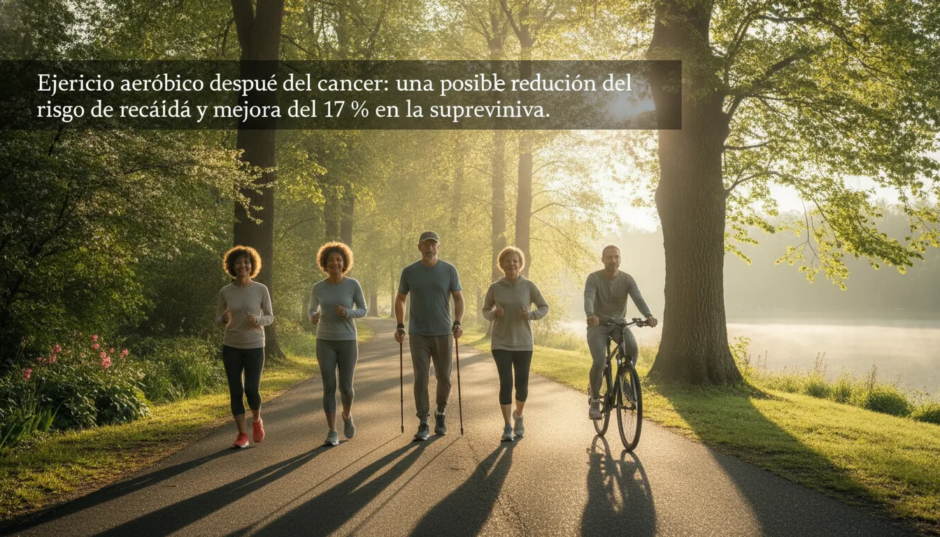 Ejercicio aeróbico después del cáncer: una posible reducción del riesgo de recaída y una mejora del 17 % en la supervivencia.