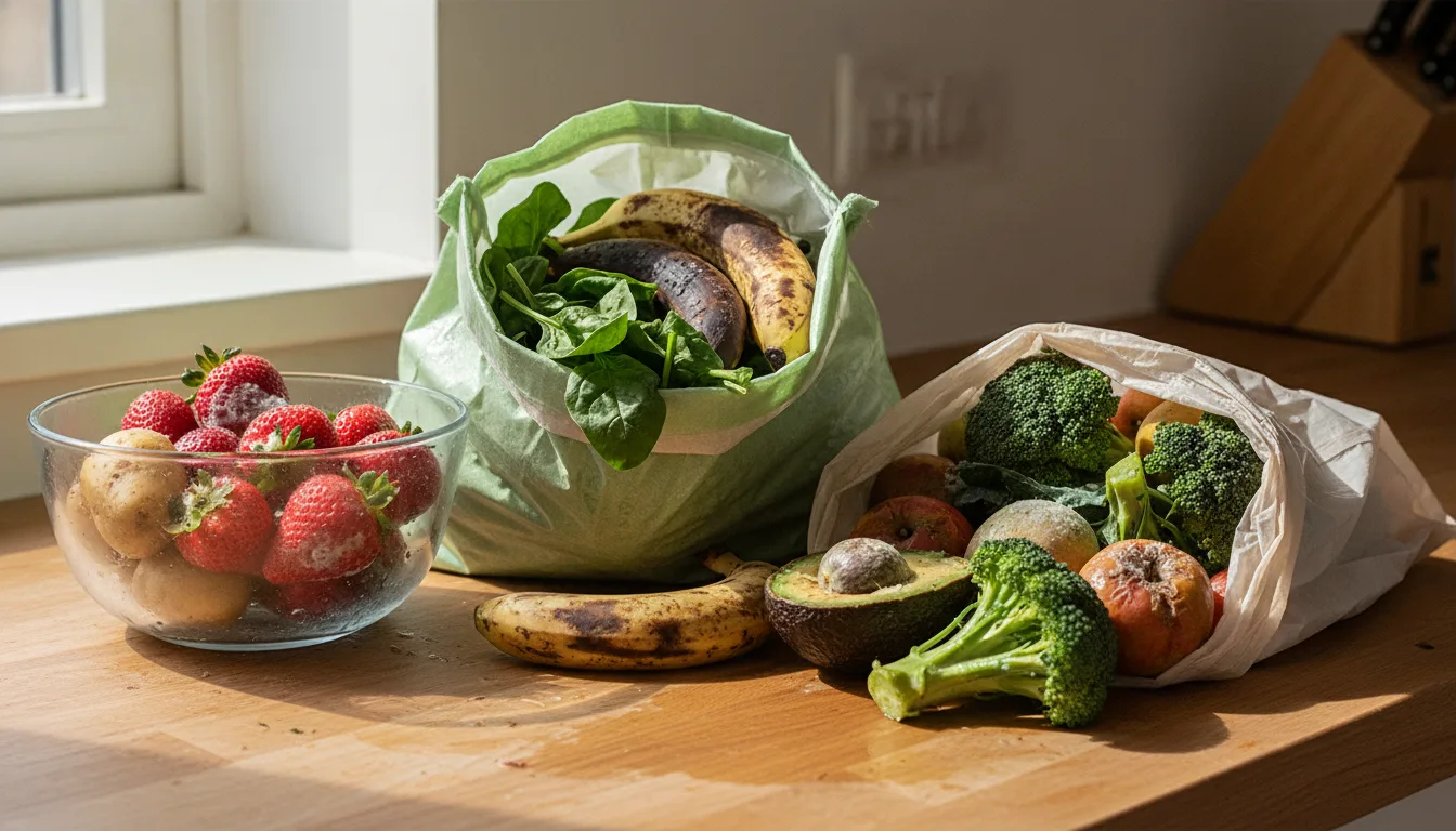 No guarde estos alimentos en bolsas compostables del supermercado