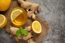 agua con limón y jengibre