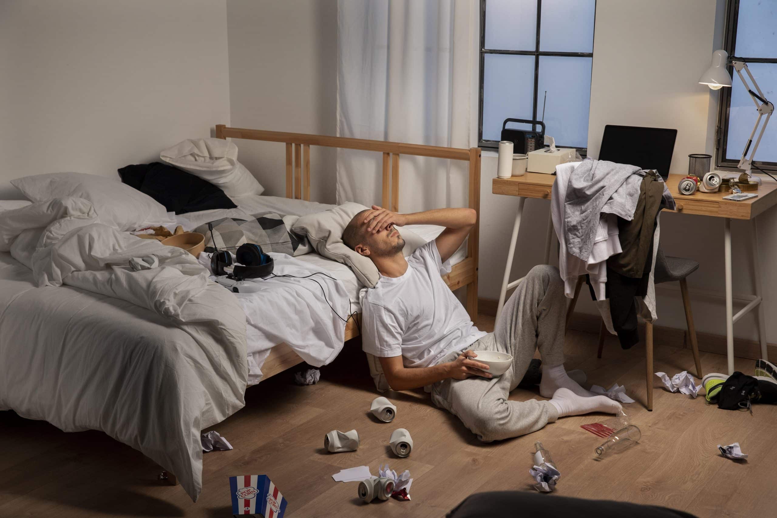 hombre en habitación